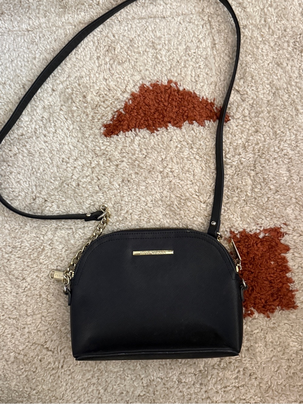 Steve Madden Black Crossbody Bag with Gold Accents